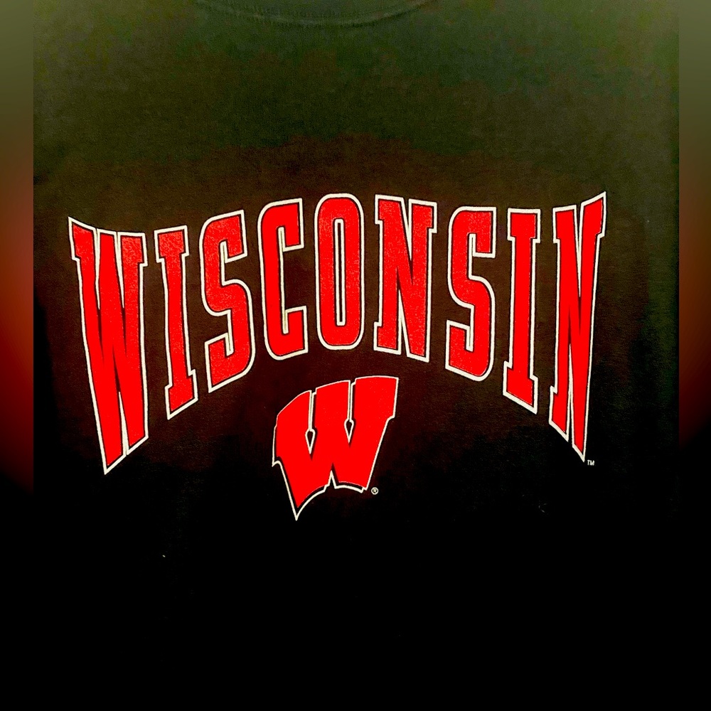 NWT Wisconsin Badgers Black and Red Graphic Tee
